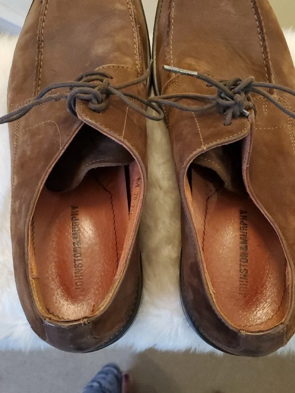 Johnston & Murphy Brown Leather Derby Moc Toe Shoes
